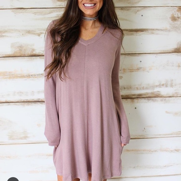 She and Sky Dresses & Skirts - These Three Boutique cutout blush sweater dress